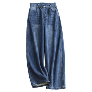 内里加绒！蓄热保暖！高腰显瘦加厚宽松阔腿裤弯刀牛仔裤女裤Q432