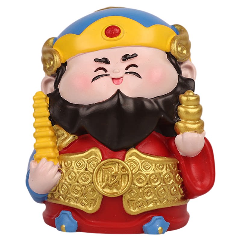 五路财神车载摆件汽车中控台关二爷装饰品居家公司招财招福小摆件