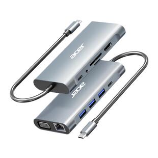 Acer宏碁扩展坞Type-C转HDMI投屏转换器USB3.0分线器hub集线适用iPad平板电脑手机雷电4转接头千兆网口拓展坞