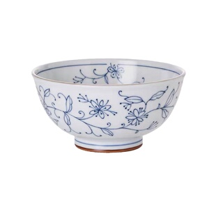 日本光峰唐草碗饭碗粥碗日式家用釉下彩餐具菜盘碟子高脚大拉面碗