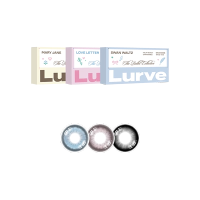 Lurve美瞳半年抛玛丽珍大直径红标系列彩色隐形眼镜1片装*2自然