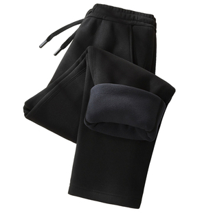 罗蒙中年男士卫裤爸爸冬装新款纯棉裤子加绒加厚冬季保暖休闲长裤