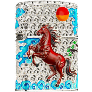 Zippo打火机官方正品珐琅掐丝马到成功2026新款高档新年礼物煤油
