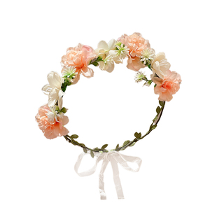 森系公主头头花头饰花环2026新款发箍彩色花朵氛围感拍摄道具头箍