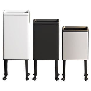 leasylife厨房垃圾桶高款可移动高个子家用德式不锈钢高脚免弯腰