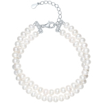 周六福淡水珍珠手链女S925银双扣珍珠手饰时尚优雅送女友礼物