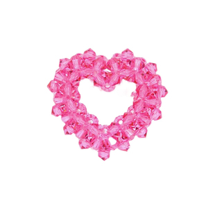 swingset赵丽颖同款韩国超嗲粉嫩串珠爱心水晶编织戒指