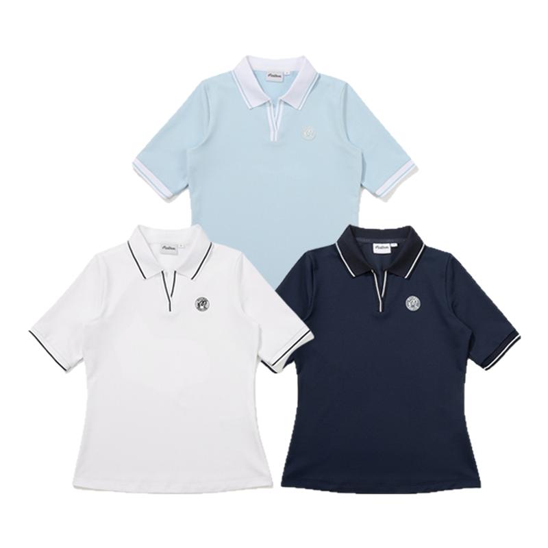 25春季新款韩国malbon高尔夫服装女款短袖T恤翻领运动休闲polo衫