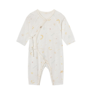 嫚熙婴儿连体衣夏季婴儿衣服满月宝宝52码外出哈衣冰薄荷棉连身衣