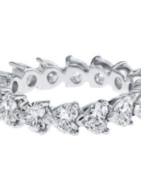 新品纯银微镶高碳超闪轻爱心形排