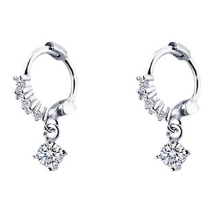 闪锆水滴十字架吊坠耳环耳骨环小巧精致叠戴耳扣小众简约百搭耳圈