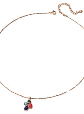 小众设计925银镀金天然石项链