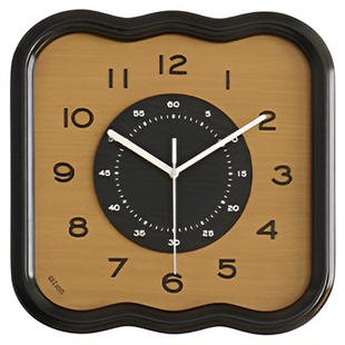 Mandelda免打孔挂钟客厅家用大气创意中古奶油风时钟表挂墙