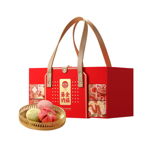 稻香村中式糕点礼盒鎏金纳福1290g定胜糕蛋月烧糕点麻薯年货礼盒