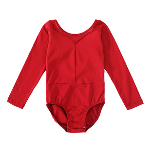 舞蹈服儿童练功服女童秋冬长袖芭蕾舞裙中国舞考级服女孩跳舞服装