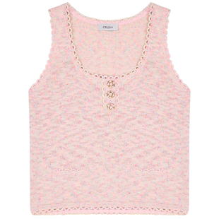 蔡琳同款CRUSH Collection2026年早春新款小香风花呢方领背心内搭