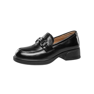 康奈【牛皮版】女鞋2025秋季新款真皮乐福鞋女休闲百搭女士小皮鞋