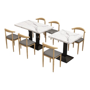 商用快餐桌椅面馆饭店早餐餐饮螺蛳粉小吃奶茶甜品店烧烤桌椅组合