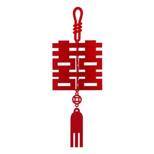 结婚吊顶拉花女方婚房布置婚礼立体喜字灯笼挂件男方新房客厅装饰