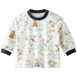 【烛光心愿】aqpa爱帕宝宝儿童春秋双面布上衣婴幼儿圣诞礼节上衣