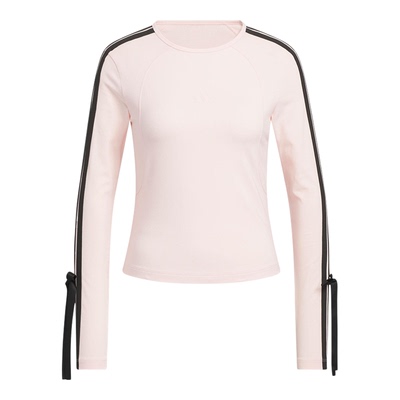 Adidas/阿迪达斯正品2025女士针织时尚三条纹修身运动T恤KG3860