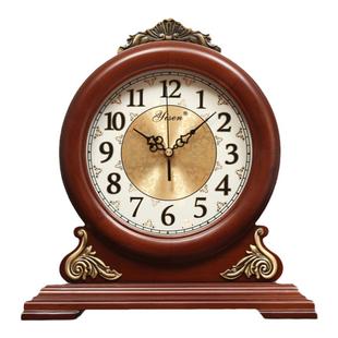 艺森欧式座钟石英钟创意实木静音钟表美式复古台钟现代时钟丽声