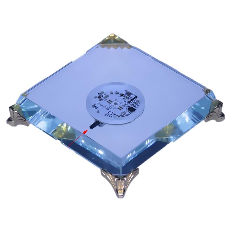 发光底座水晶托底插电家用LED七彩变色黄光佛像灯光水晶摆件托盘