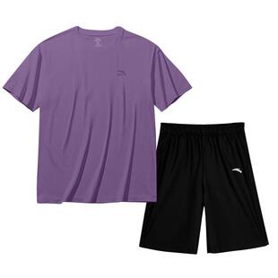 安踏休闲套装男官方正品夏季潮流短袖T恤五分短裤青少年运动衣服