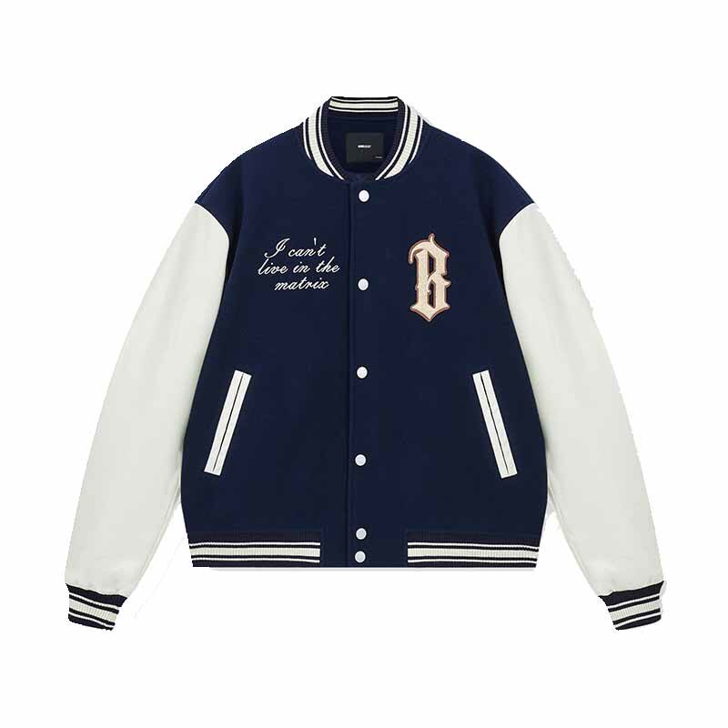 BONELESS弧形logo毛巾绣棒球服