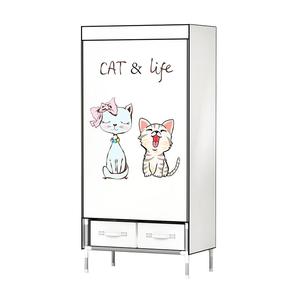 简易衣柜出租房用布衣柜钢管加粗加固全钢架衣柜家用卧室加厚布橱