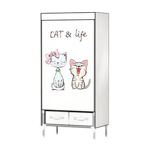 简易衣柜出租房用布衣柜钢管加粗加固全钢架衣柜家用卧室加厚布橱