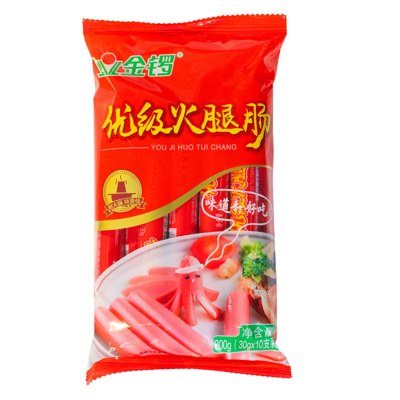 金锣300g优级粉香即食火腿肠