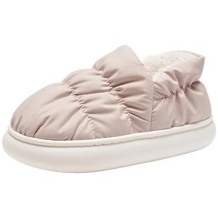 热风加绒棉鞋女2024年冬季新款女士外穿包头拖平底全包保暖女拖鞋