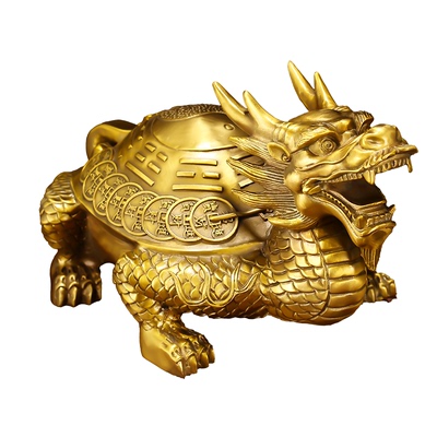 纯铜龙龟摆件八卦龙头龟