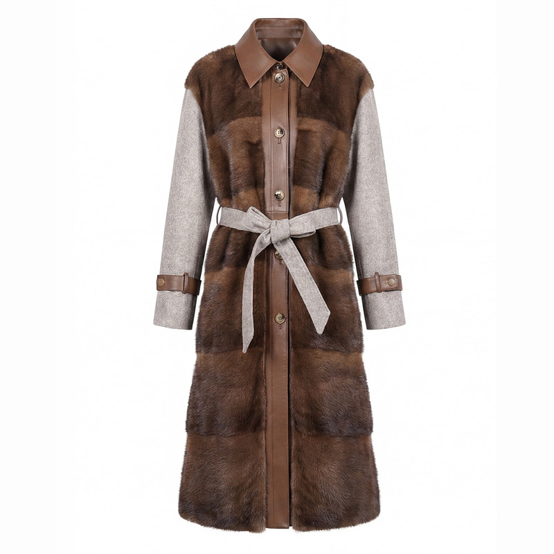 水貂毛皮草外套貂皮大衣白鹅绒服