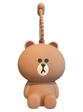 正版LINE FRIENDS布朗熊钥匙链汽车钥匙扣可爱迷你零钱耳机收纳包
