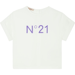 【618狂欢】N°21春夏女童印花绉纱休闲白色上衣
