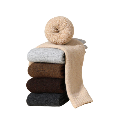 羊毛保暖袜子加绒加厚中筒袜