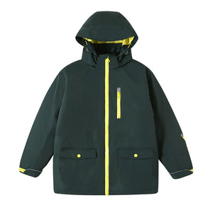 英伦风校服学生冬季防寒服男童女童冬装外套墨绿色羽绒内胆冲锋衣