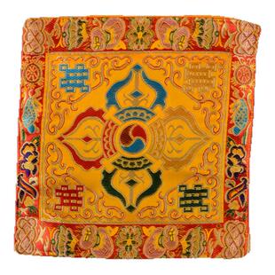 精美藏式八吉祥刺绣法轮铃杵垫密宗法器垫子摆件十相布垫多款可选