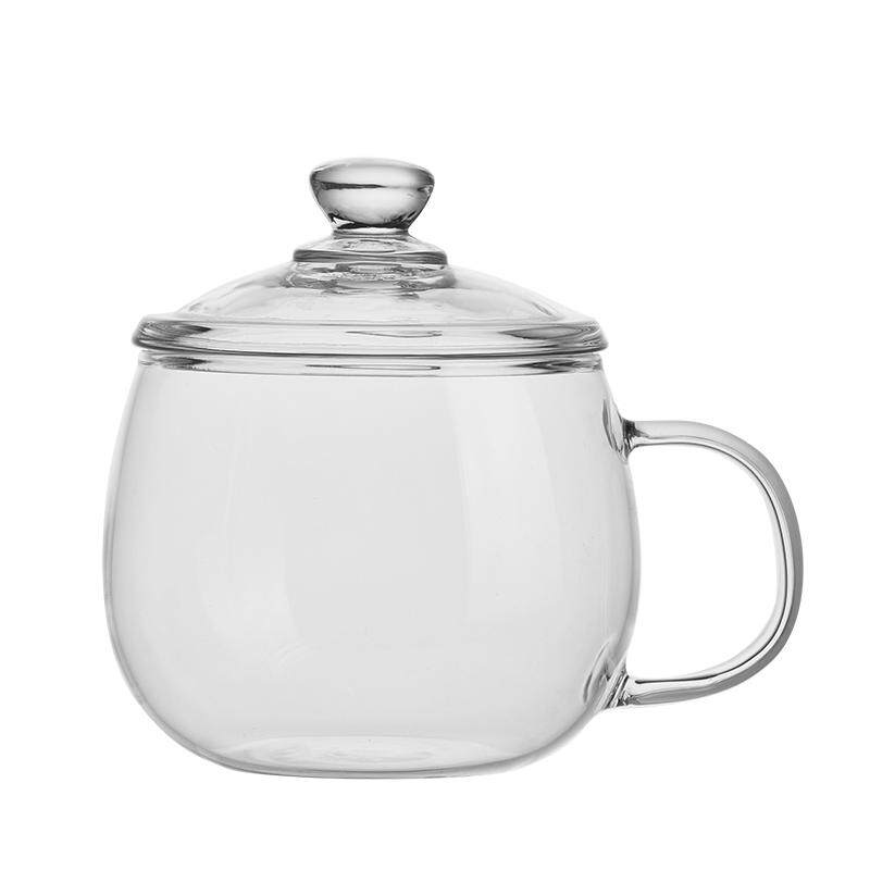 高硼硅玻璃水杯子家用带盖耐高温大容量喝水杯牛奶杯可微波炉蒸锅