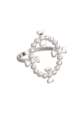 DANCE BLING蝴蝶结戒指通体925纯银气泡幸运花环原创小众高级指环