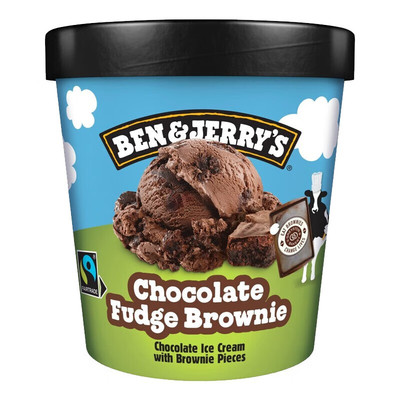 英国进口本杰瑞冰淇淋ben&jerry's巧克力布朗尼冰激凌465ML/桶