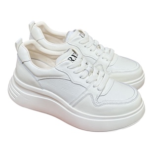 超轻真皮平增高5cm厚底松糕小白鞋显脚小百搭女款2026新款春款