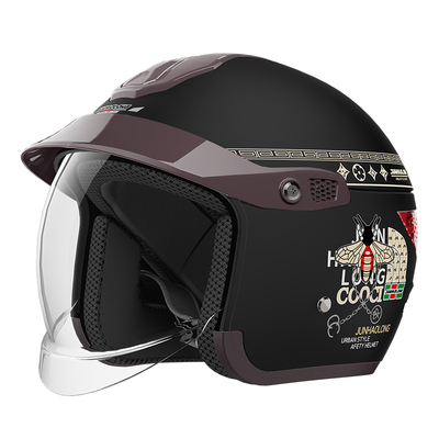 3C认证电动摩托车镀银镜片头盔男士四季通用半盔女冬天保暖安全帽