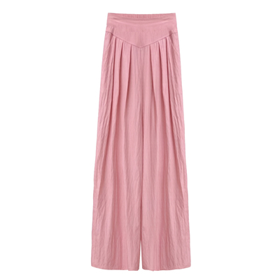 【松弛小调】小娜椒小个子新款百搭休闲百褶宽松长款高腰阔腿裤女