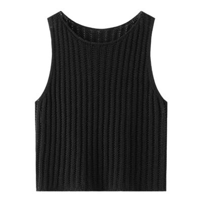 高奢进口100%亚麻无袖上衣女