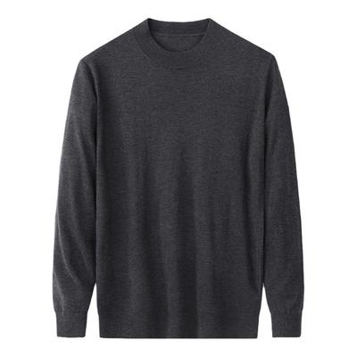 秋冬新款棉羊毛男士红色针织毛衣