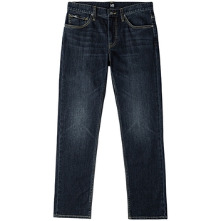 【张凌赫代言】Lee723修身中腰直筒磨毛深蓝色男保暖牛仔裤潮流