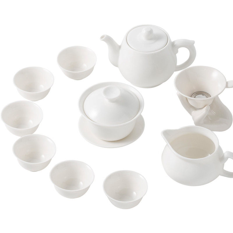 羊脂玉瓷大套装简约特价功夫茶具